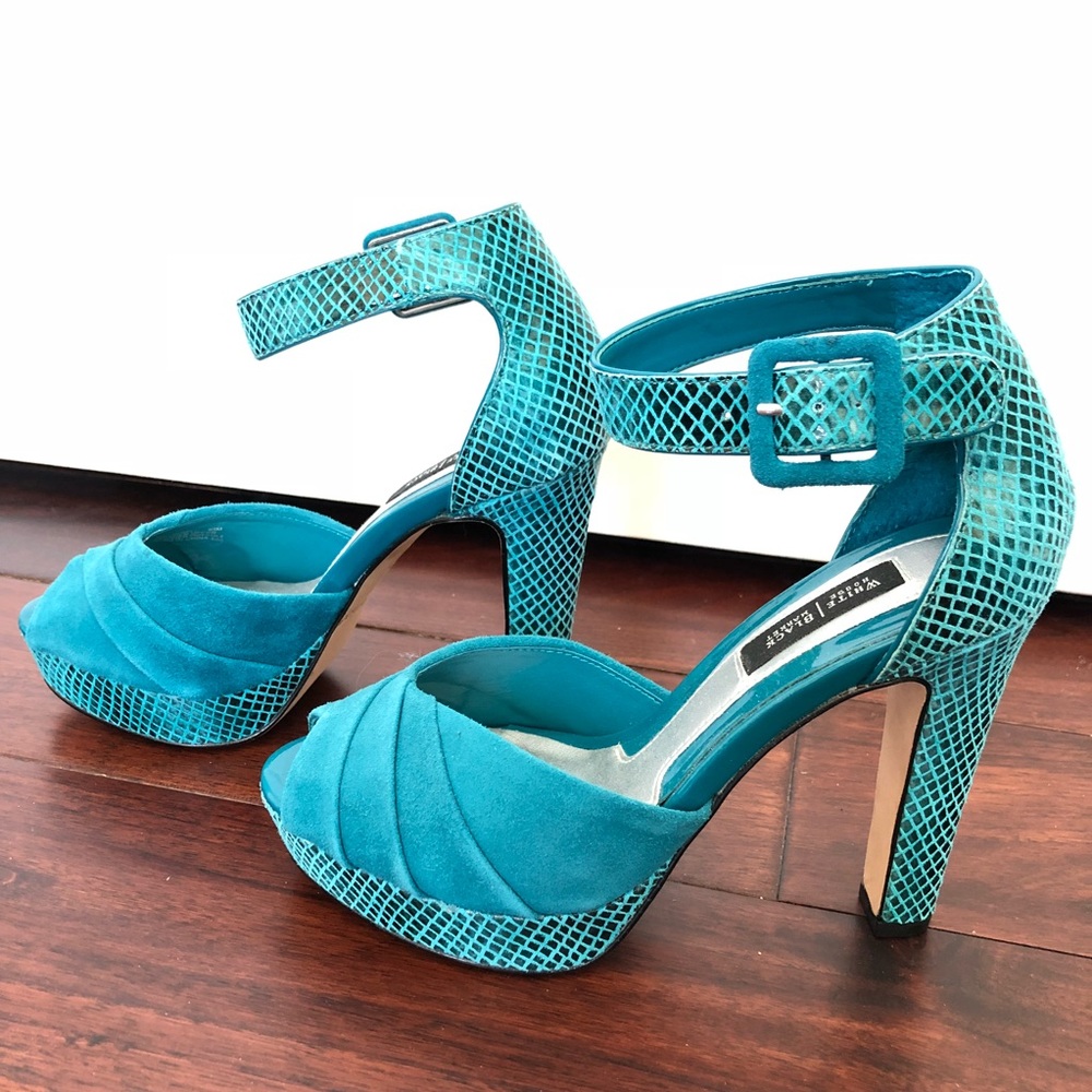 White House Black Market Aqua Heels